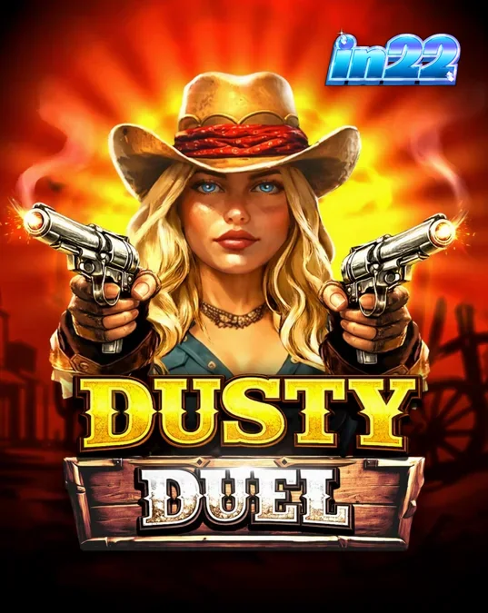 Tampilan visual slot Dusty Duel dengan tema Wild West